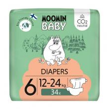 Zdjęcie produktu - MOOMIN BABY Diapers Pieluszki ekologiczne 6 (12-24kg), 34szt.