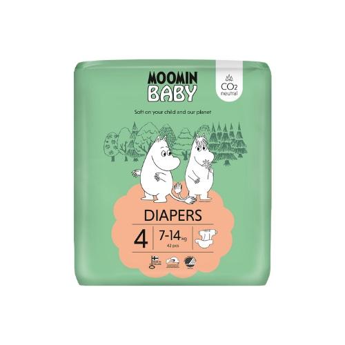 Zdjęcie produktu - MOOMIN BABY Diapers Pieluszki ekologiczne 4 (7-14kg), 42szt.