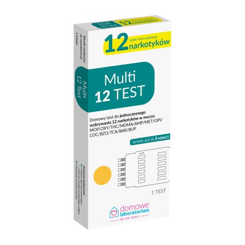 Zdjęcie produktu - Muliti 12 Test do jednoczesnego wykrywania 12 narkotyk&oacute;w w moczu, 1 szt.