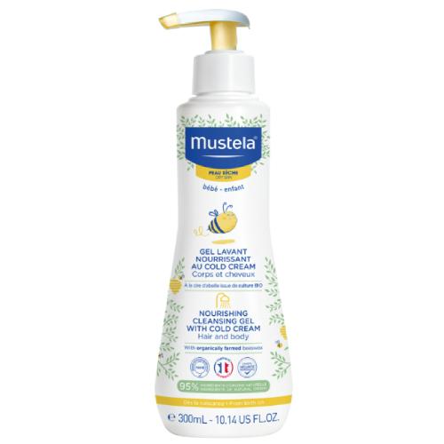 Zdjęcie produktu - MUSTELA Bebe Odżywczy żel do mycia z Cold Cream i organicznym woskiem pszczelim, 300ml