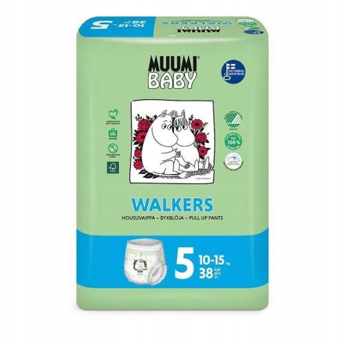 Zdjęcie produktu - MUUMI Baby Pieluchomajtki Walkers rozmiar 5 (10-15 kg), 38 sztuk
