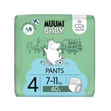 Zdjęcie produktu - MUUMI Baby Pieluchomajtki Pants rozmiar 4 (7-11kg), 40 sztuk