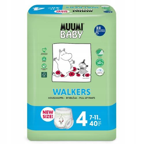 Zdjęcie produktu - MUUMI Baby Pieluchomajtki Pants rozmiar 4 (7-11kg), 40 sztuk