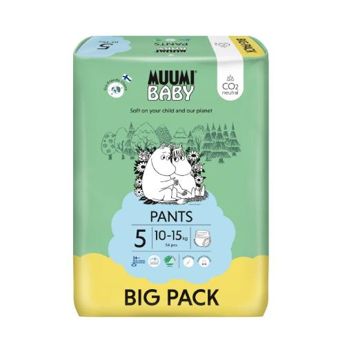 Zdjęcie produktu - MUUMI baby pieluchomajtki Pants rozmiar 5 (10-15kg), 54szt. BIG PACK 