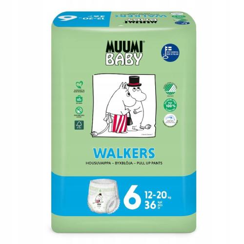 Zdjęcie produktu -  MUUMI Baby Pieluchomajtki Walkers rozmiar 6 (12-20 kg), 36 sztuk