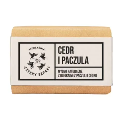 Zdjęcie produktu - Cztery Szpaki (4szpaki) Mydło w kostce Cedr i paczula, 110 g
