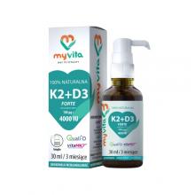 Zdjęcie produktu - MyVita 100% Naturalna Witamina K2 + D3 Forte krople, 30ml