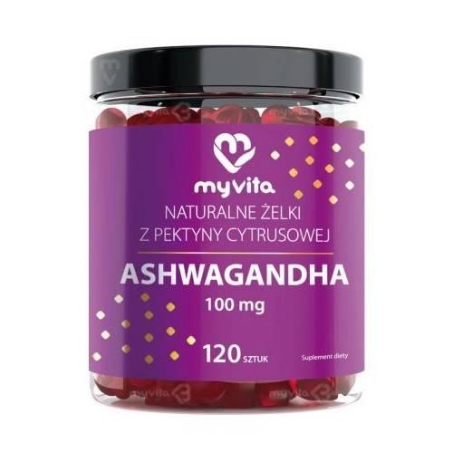 Zdjęcie produktu - MyVita Ashwagandha 100 mg Żelki, 120 szt.
