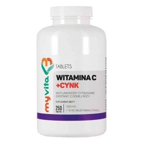 Zdjęcie produktu - MyVita Witamina C + Cynk, 250 tabl.