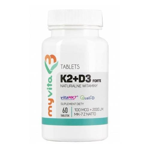 Zdjęcie produktu - MyVita Witamina K2 + D3 Forte, 60 tabl.