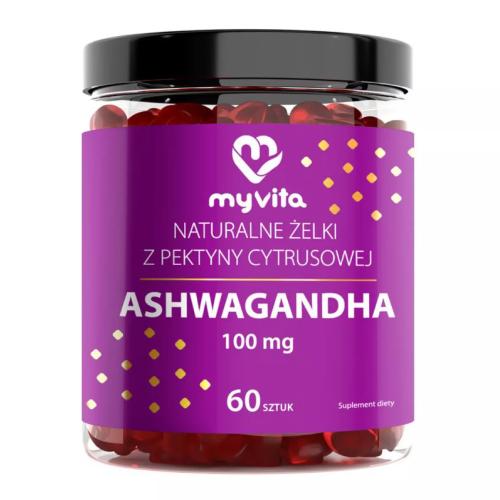Zdjęcie produktu - MyVita Żelki naturalne z ashwagandhą 100 mg, 60 szt.