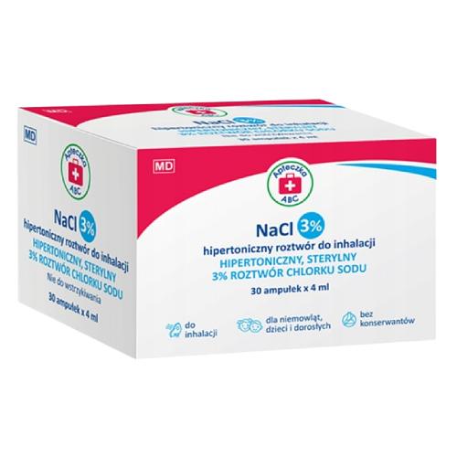 Zdjęcie produktu - Apteczka ABC Hipertoniczna s&oacute;l fizjologiczna NaCl 3%, 30x4ml