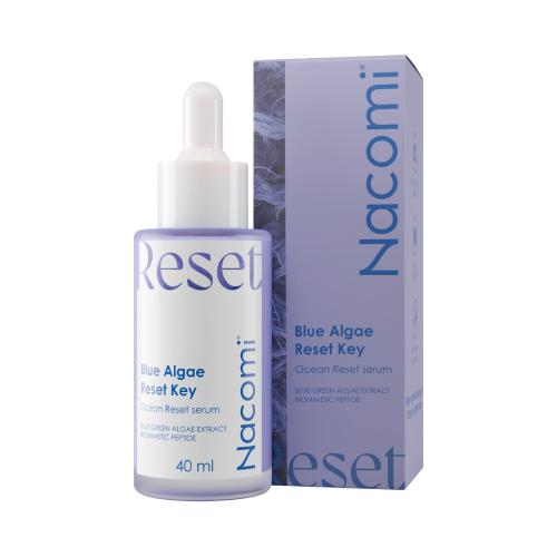 Zdjęcie produktu - Nacomi Blue Algae Reset Key Renewal Serum regenerujące do twarzy z algami odbudowujące barierę hydrolipidową, 40 ml