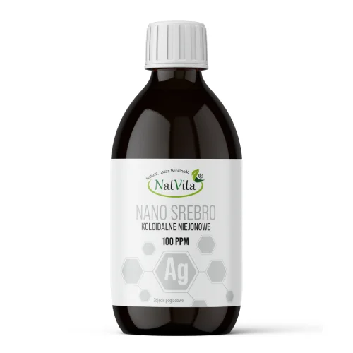 Zdjęcie produktu - NatVita Nano Srebro Koloidalne Niejonowe 100 ppm, 250 ml