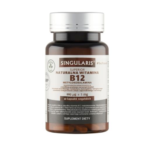 Zdjęcie produktu - SINGULARIS Superior naturalna witamina B12 metylokobalamina, 60kaps.
