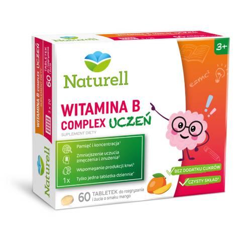Zdjęcie produktu - Naturell Witamina B Complex Uczeń, 60 tabl. BRAK TEKTUROWEGO OPAKOWANIA