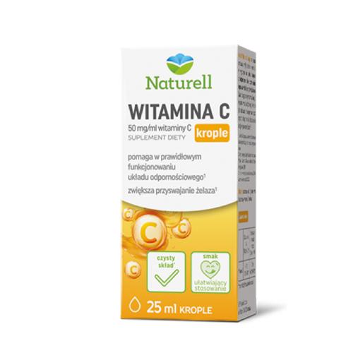 Zdjęcie produktu - NATURELL Witamina C krople, 25ml KR&Oacute;TKA DATA 31.08.2026