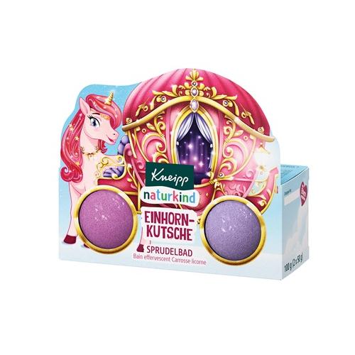 Zdjęcie produktu - Kneipp naturkind Musujące kule do kąpieli Karoca jednorożca, 2 x 50 g