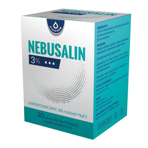Zdjęcie produktu - Nebusalin 3% roztw&oacute;r do inhalacji, 30 ampułek x 4 ml OLEOFARM USZKODZONE OPAKOWANIE