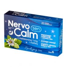 Zdjęcie produktu - NervoCalm Sen z melatoniną 1mg i melisą, 20 tabletek powlekanych