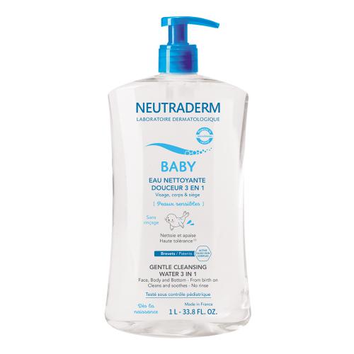 Zdjęcie produktu - NEUTRADERM BABY Łagodna woda myjąca 3w1, 1L
