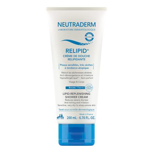 Zdjęcie produktu - NEUTRADERM RELIPID+ Krem do mycia pod prysznic odbudowujący warstwę lipidową do twarzy i ciała, 200ml