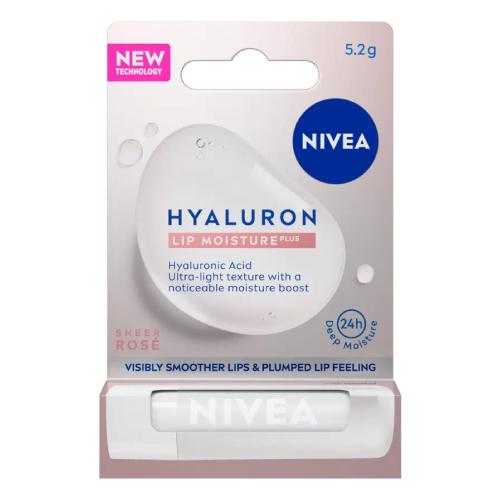 Zdjęcie produktu - NIVEA Hyaluron Lip Moisture Plus Sheer Rose Balsam do ust, 5.2g