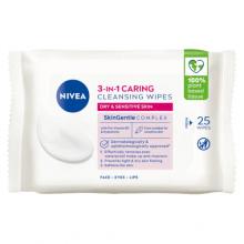 Zdjęcie produktu - Nivea Chusteczki łagodzące do demakijażu do cery suchej i wrażliwej, 25 szt.