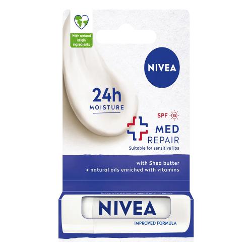 Zdjęcie produktu - NIVEA Med Repair Pielęgnująca pomadka do ust, 4.8ml