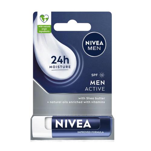 Zdjęcie produktu - NIVEA MEN Pomadka do ust ACTIVE SPF 15, 4.8g