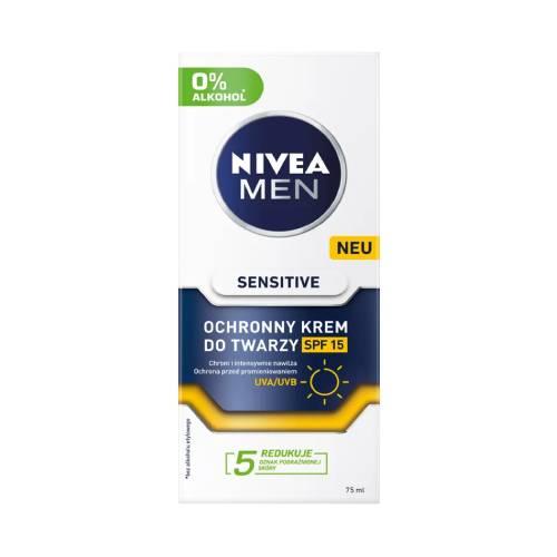 Zdjęcie produktu - NIVEA MEN Sensitive Ochronny krem nawilżający SPF15, 75ml