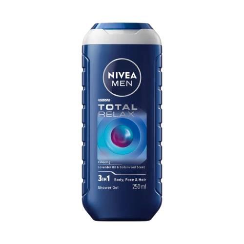 Zdjęcie produktu - Nivea Men Total Relax 3in1 Żel pod prysznic relaksujący do ciała twarzy i włos&oacute;w, 500 ml