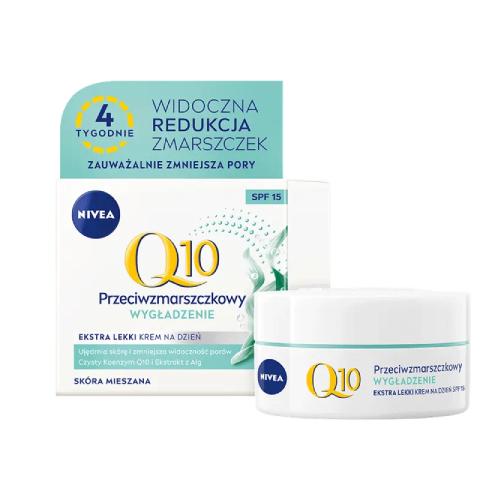 Zdjęcie produktu - NIVEA Q10 Pore Minimizing Extra Light Przeciwzmarszczkowe wygładzenie ekstra lekki krem SPF15, 50ml