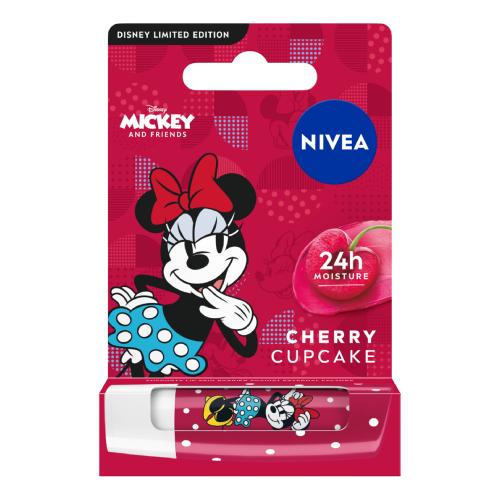 Zdjęcie produktu - NIVEA Disney Minnie Mouse Pielęgnująca pomadka do ust Cherry Cupcake, 4,8g
