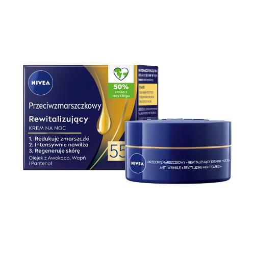 Zdjęcie produktu - NIVEA Przeciwzmarszczkowy 55+ Rewitalizujący krem do twarzy na noc, 50ml