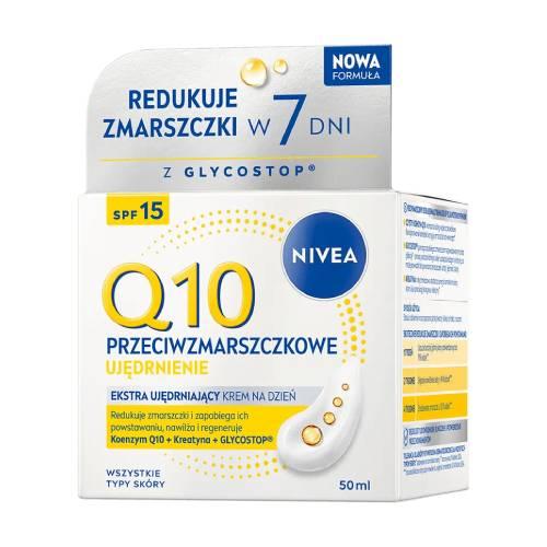 Zdjęcie produktu - Nivea Q10 Przeciwzmarszczkowe Ujędrnienie Ekstra ujędrniający krem na dzień SPF15, 50 ml