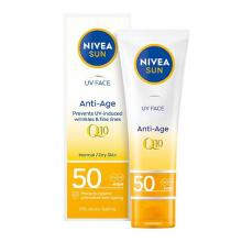 Zdjęcie produktu - NIVEA SUN UV Face Anti-Age Q10 przeciwzmarszczkowy krem przeciwsłoneczny do twarzy SPF50, 50ml