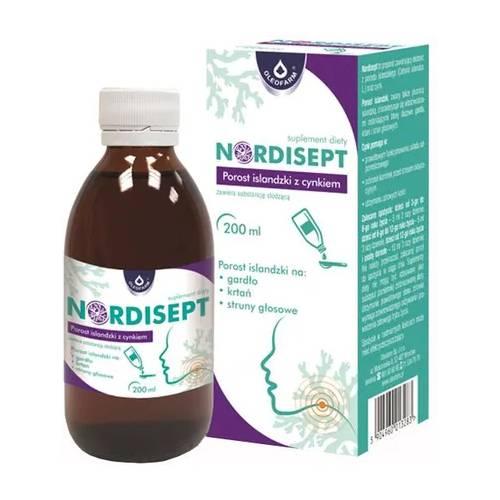 Zdjęcie produktu - Nordisept Porost islandzki z cynkiem Syrop, 150 ml