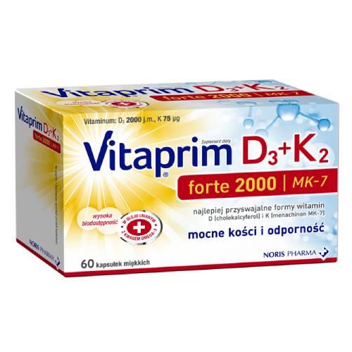 Zdjęcie produktu - Vitaprim D3 Forte 2000 K2, 60 kaps.