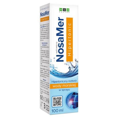 Zdjęcie produktu - NosaMer Hipertonic Hipertoniczny roztw&oacute;r wody morskiej w sprayu, 100 ml