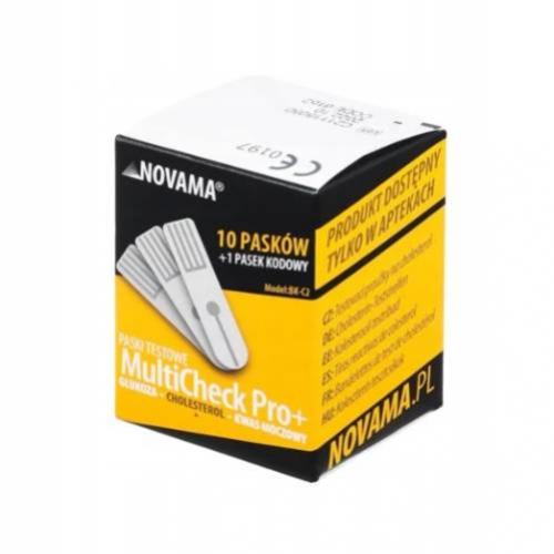 Zdjęcie produktu - NOVAMA MultiCheck Pro+ Paski testowe do pomiaru cholesterolu, 10szt.
