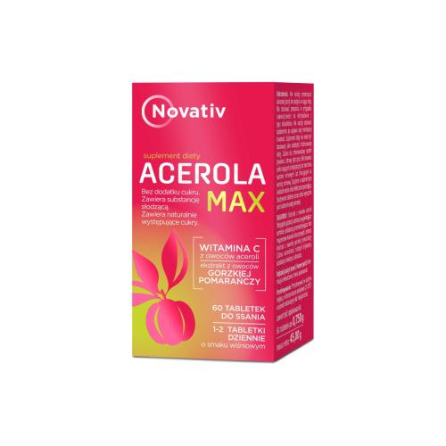 Zdjęcie produktu - Novativ Acerola Max, 60tabl. do ssania