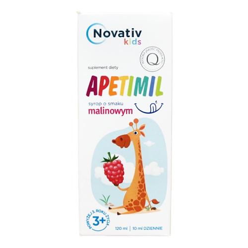 Zdjęcie produktu - Novativ Kids Apetimil Syrop o smaku malinowym, 120ml