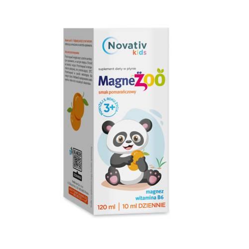 Zdjęcie produktu - Novativ kids Magnezoo płyn o smaku pomarańczowym, 120 ml