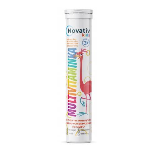 Zdjęcie produktu - NOVATIV Kids Multivitaminka dla dzieci, 20 tabletek musujących