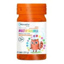 Zdjęcie produktu - Novativ Kids Multivitaminka tabletki do ssania o smaku pomarańczowym, 30 tabl.