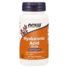 Zdjęcie produktu - Now Foods Kwas Hialuronowy 50 mg z MSM, 60 kaps.