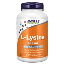 Zdjęcie produktu - NOW FOODS L-LYSINE 500mg, 250 tabletek