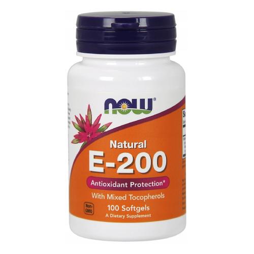 Zdjęcie produktu - NOW FOODS Witamina E-200 (z mieszanką tokoferoli), 100 kapsułek