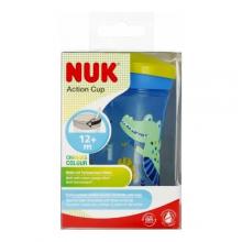 NUK Action Cup Kubek niekapek z silikonową słomką 12m+ niebieski, 230ml	